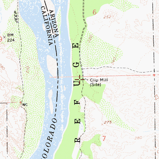 Topographic Map of Clip Mill, AZ