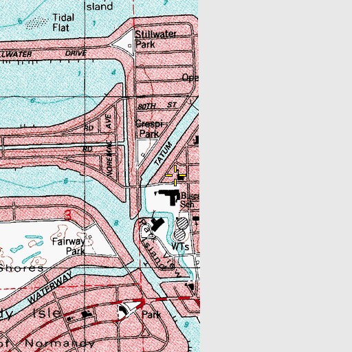Topographic Map of Normandy School, FL