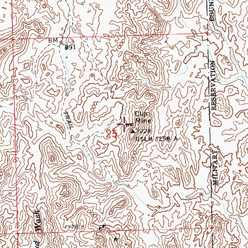 Topographic Map of Clip Mine, AZ