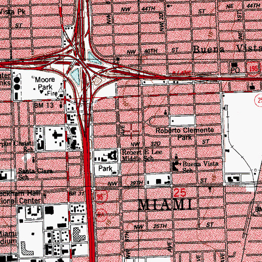 Topographic Map of Palm Springs Presbyterian Kindergarten, FL