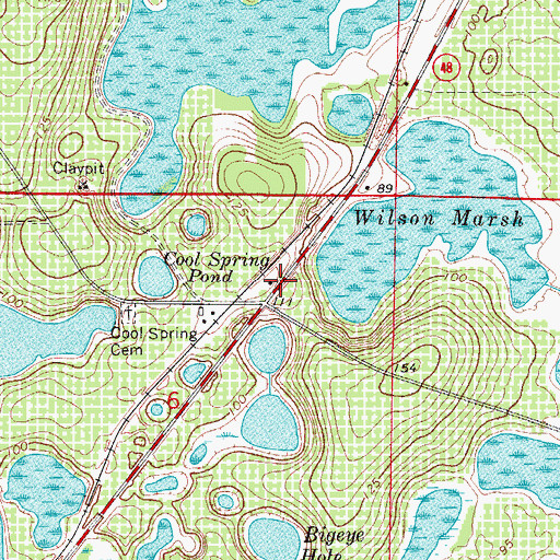 Topographic Map of Cason, FL