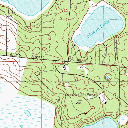 Topographic Map of Baden-Powell Scout Reservation, FL