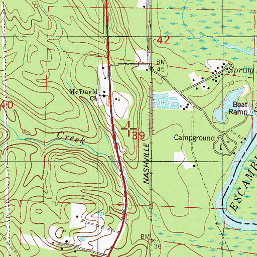 Topographic Map of Andrew Mitchell Grant, FL