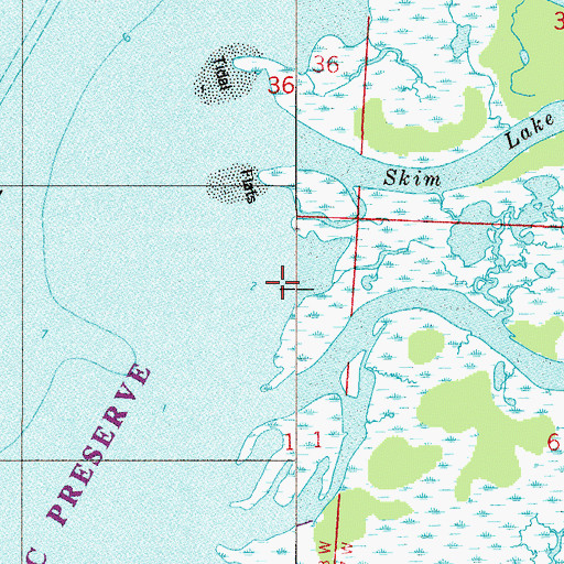 Topographic Map of Yellow River Marsh Aquatic Preserve, FL