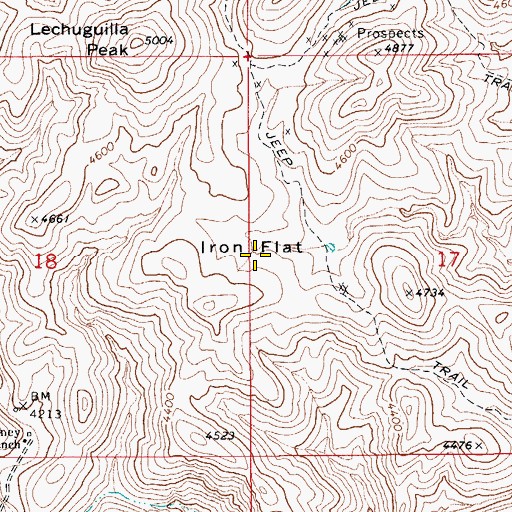 Topographic Map of Iron Flat, AZ