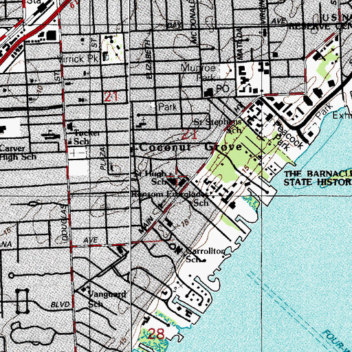 Topographic Map of Saint Hugh Church and School, FL