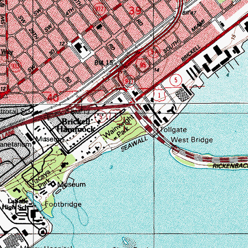 Topographic Map of Alice C Wainwright Park, FL