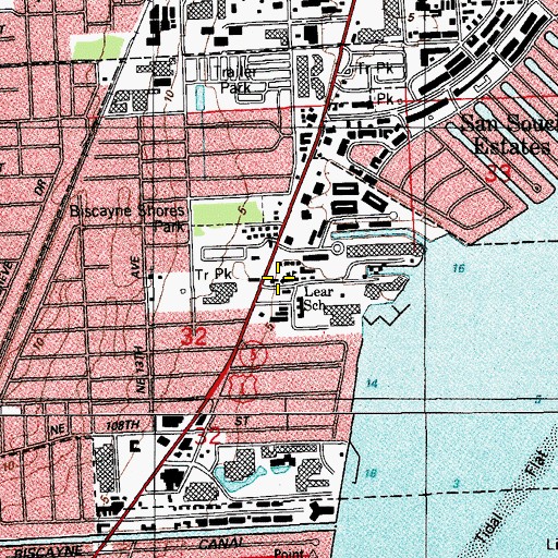 Topographic Map of Lear School, FL