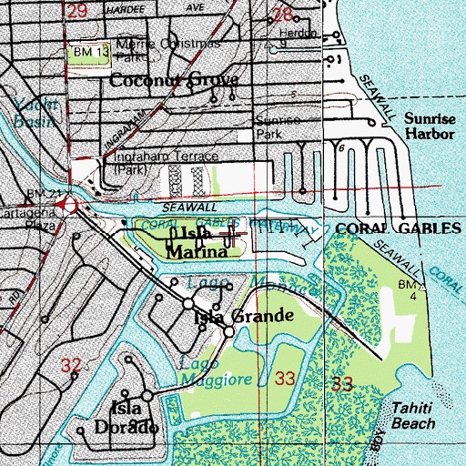 Topographic Map of Isla Marina, FL