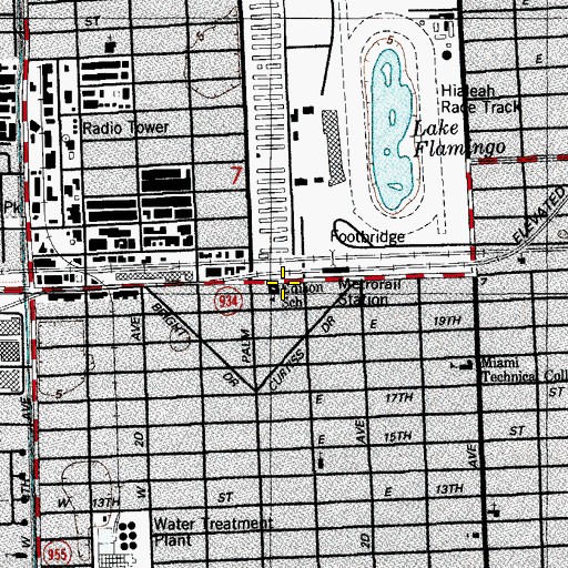 Topographic Map of Edison School, FL
