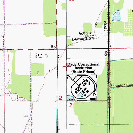 Topographic Map of Dade Correctional Institution, FL