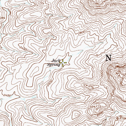 Topographic Map of Jack Spring, AZ