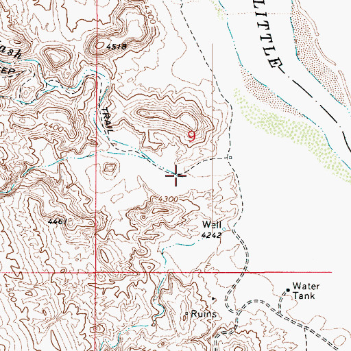 Topographic Map of Jackrabbit Wash, AZ