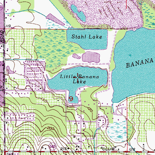 Topographic Map of Little Banana Lake, FL