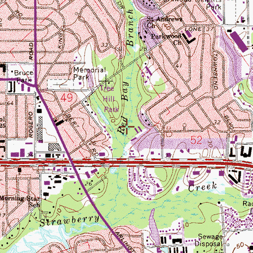 Topographic Map of Tree Hill Park, FL