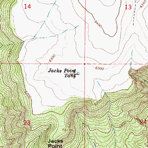 Topographic Map of Jacks Point Tank, AZ