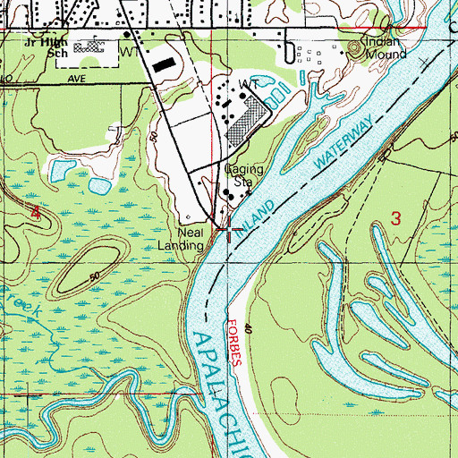 Topographic Map of Neal Landing, FL