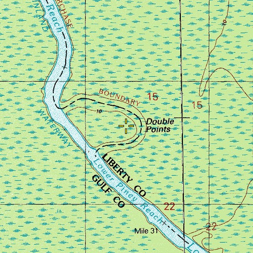 Topographic Map of Double Points, FL