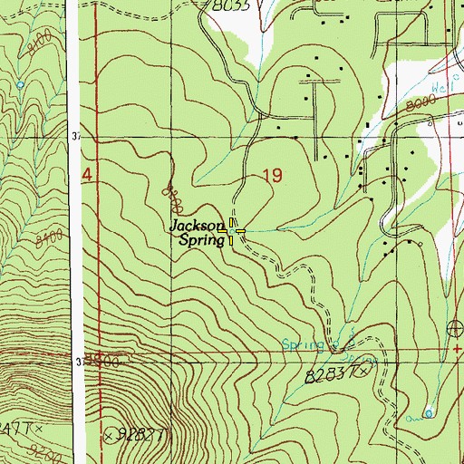 Topographic Map of Jackson Spring, AZ