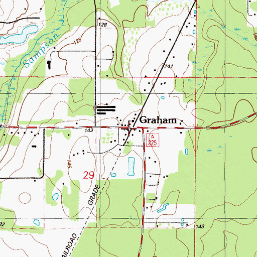 Topographic Map of Graham Baptist Church, FL