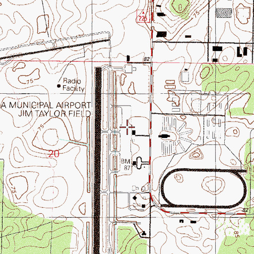 Topographic Map of Ocala International Airport-Jim Taylor Field, FL