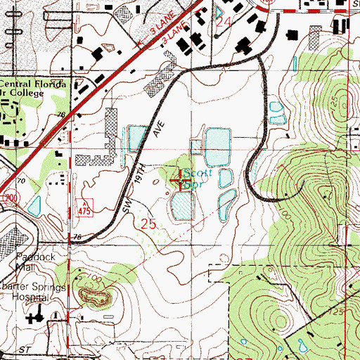 Topographic Map of Scott Spring, FL