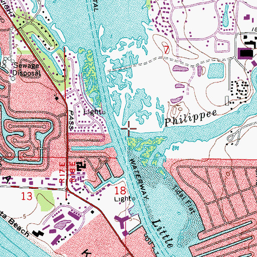 Topographic Map of Philippe Creek, FL