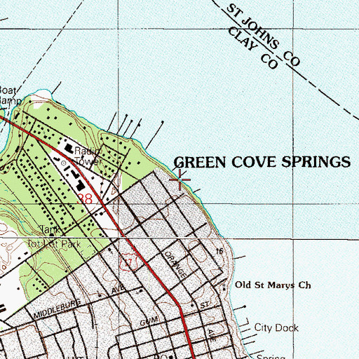 Topographic Map of Green Cove Point, FL
