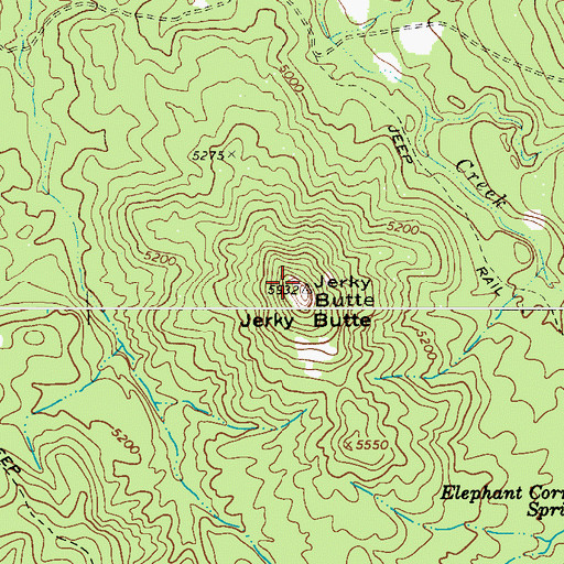 Topographic Map of Jerky Butte, AZ
