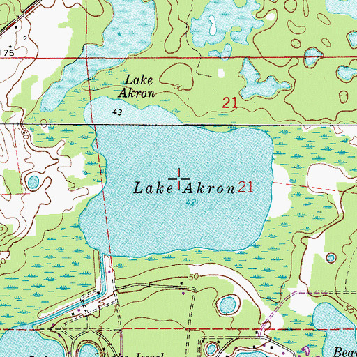 Topographic Map of Lake Akron, FL