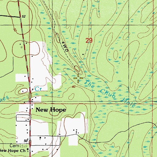 Topographic Map of Baker Branch, FL