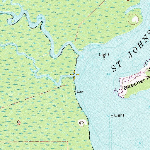 Topographic Map of Bear Creek, FL