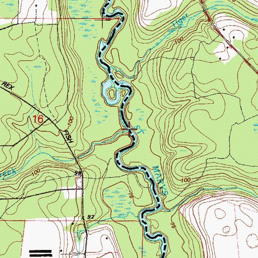 Topographic Map of Bluff Creek, FL