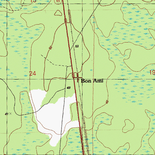 Topographic Map of Bon Ami, FL