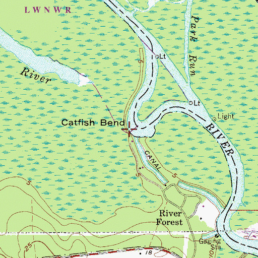 Topographic Map of Catfish Bend, FL