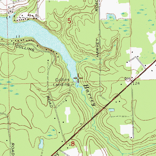 Topographic Map of Collins Landing, FL