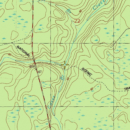 Topographic Map of Coxes Branch, FL