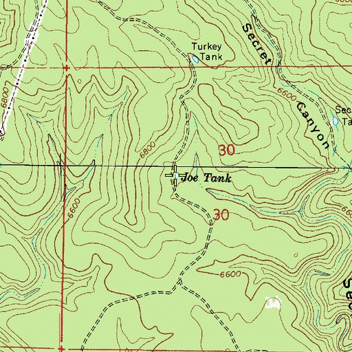 Topographic Map of Joe Tank, AZ