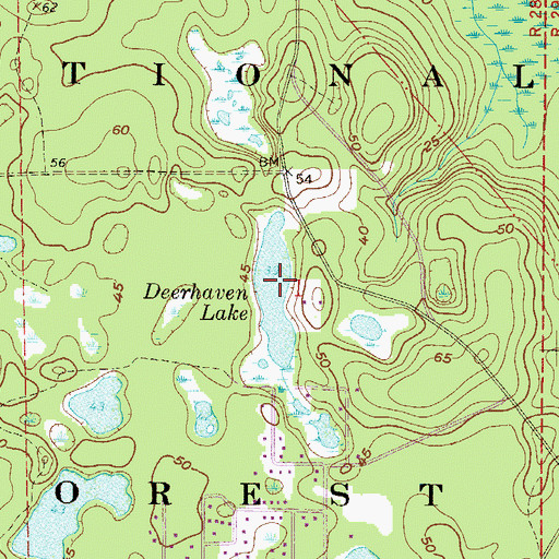 Topographic Map of Deerhaven Lake, FL