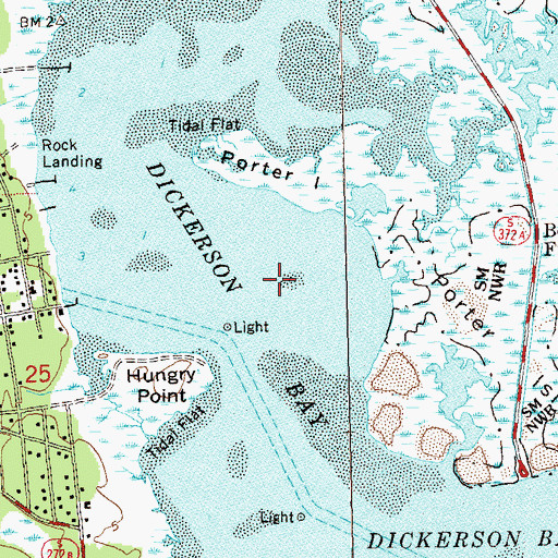 Topographic Map of Dickerson Bay, FL