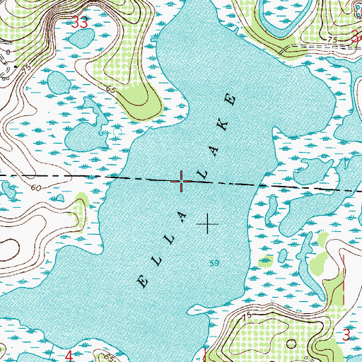 Topographic Map of Ella Lake, FL