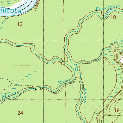 Topographic Map of Equaloxic Creek, FL