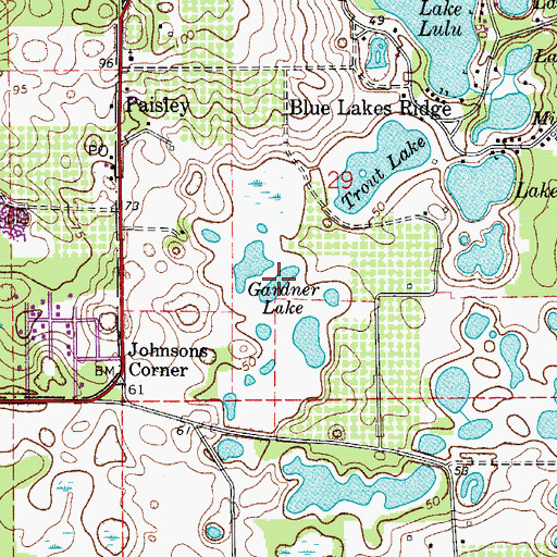 Topographic Map of Gardner Lake, FL
