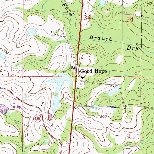 Topographic Map of Good Hope, FL