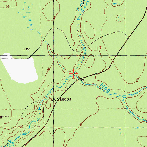 Topographic Map of Hog Branch Black Creek, FL
