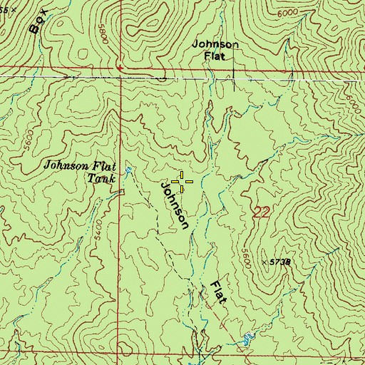Topographic Map of Johnson Flat, AZ