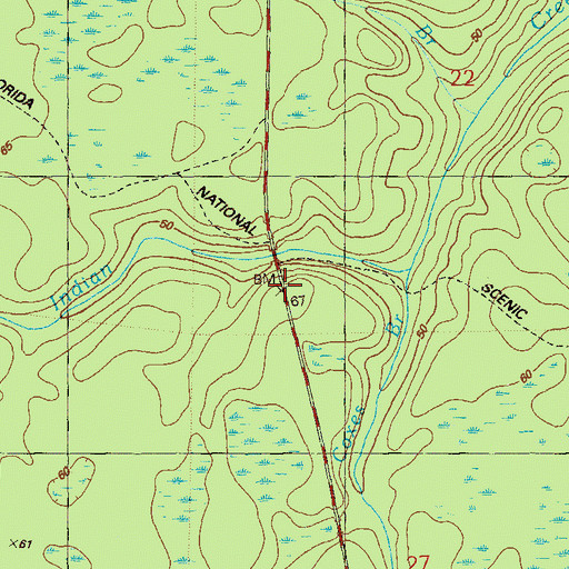 Topographic Map of Jewel Fire Tower, FL