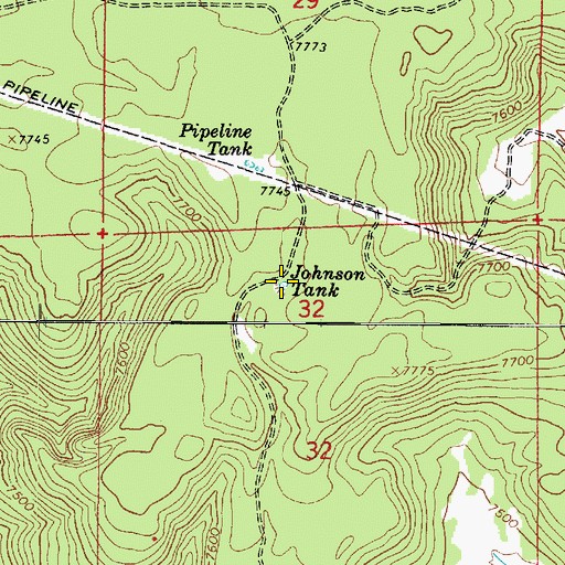 Topographic Map of Johnson Tank, AZ