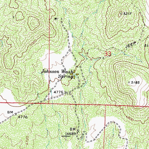 Topographic Map of Johnson Wash Spring, AZ