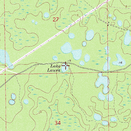 Topographic Map of Laura Lake, FL